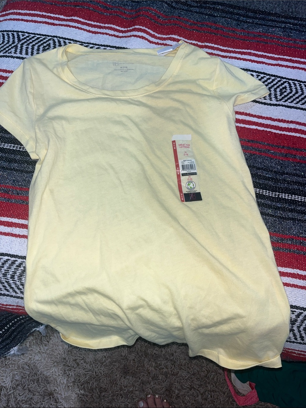 No Boundaries Pale Yellow Short Sleeve Scoop Neck Tee